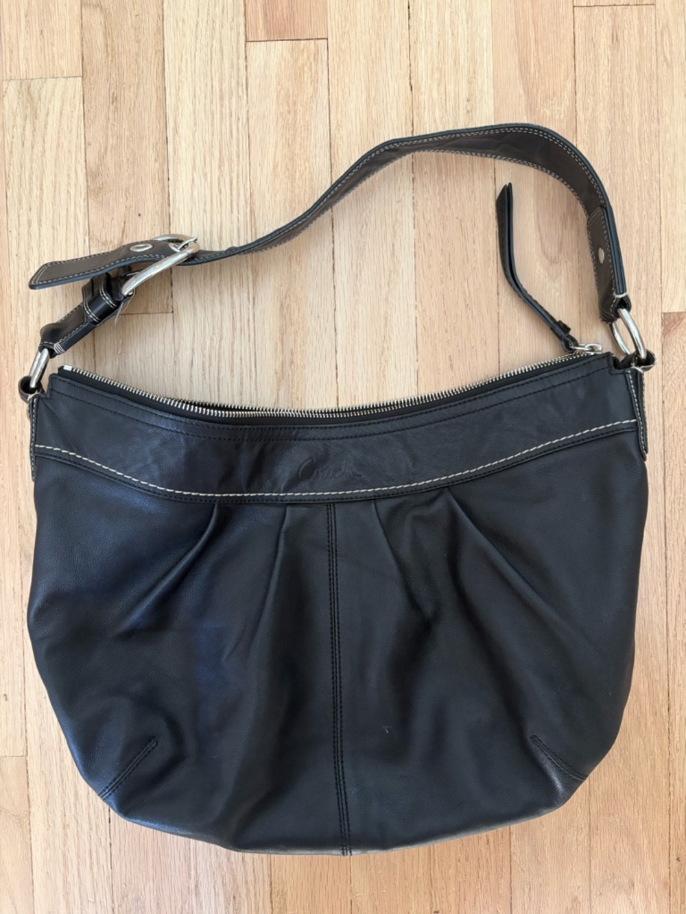 Coach Y2K Black Leather Shoulder Bag